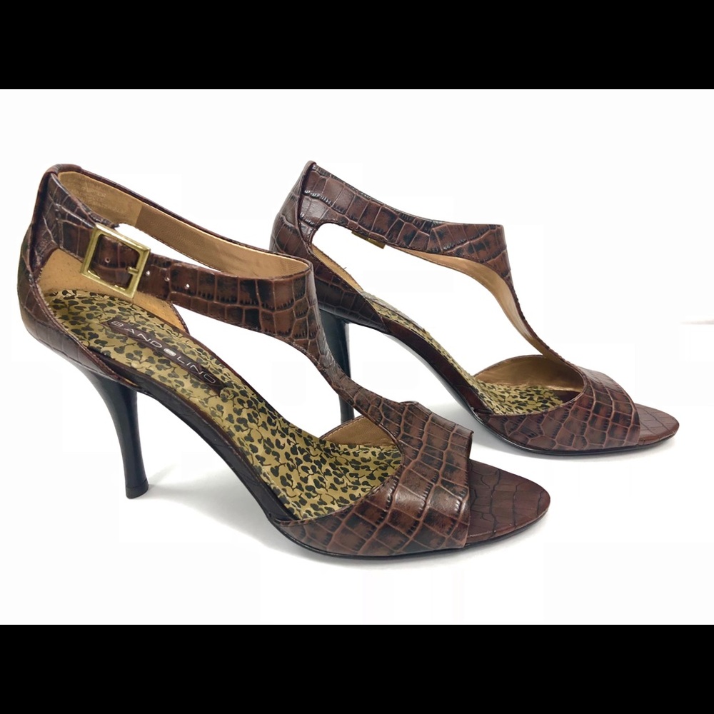 Purple Alligator Embossed Heels